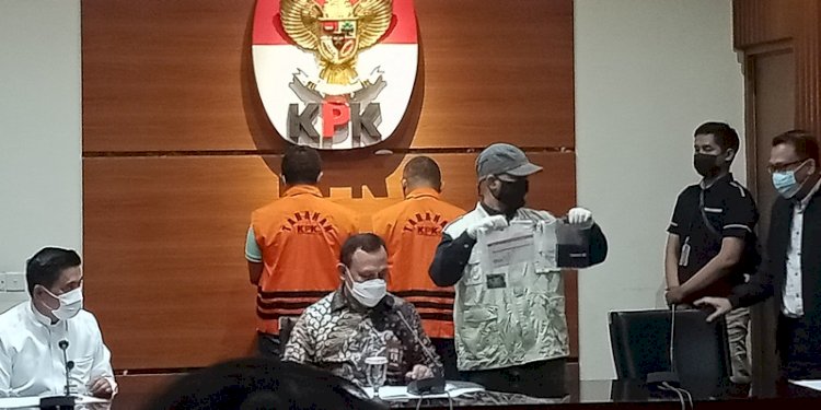 Ketua KPK Firli Bahuri saat mengumumkan penetapan tersangka kasus suap perkara Walikota Tanjungbalai M Syahrial/RMOL