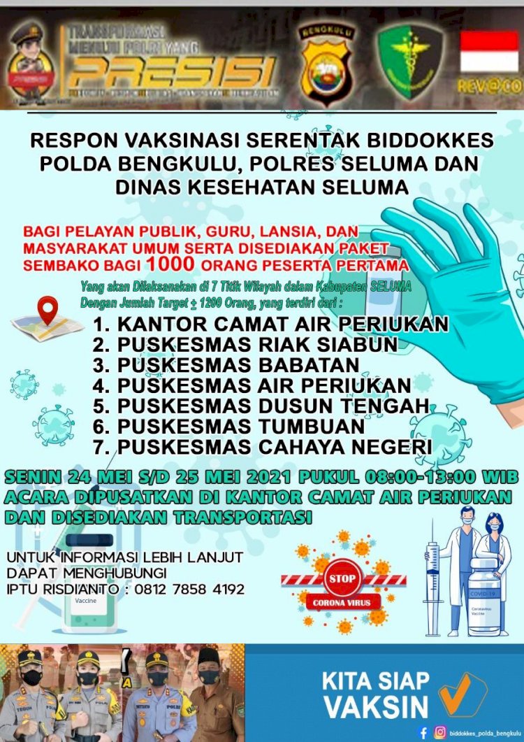 Vaksinasi Serentak Polda Bengkulu/RMOLBengkulu