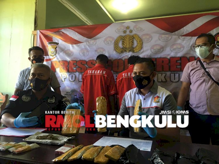 Konferensi pengungkapan narkoba Polda Bengkulu/RMOLBengkulu
