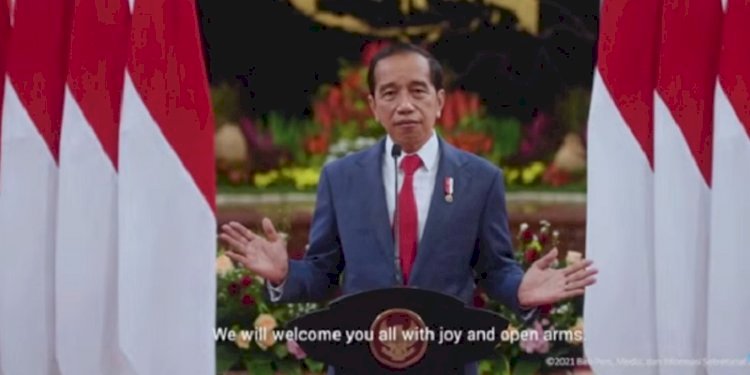 Presiden Joko Widodo pada acara peluncuran Presidensi G20 secara virtual pada Rabu malam, 1 Desember/Repro