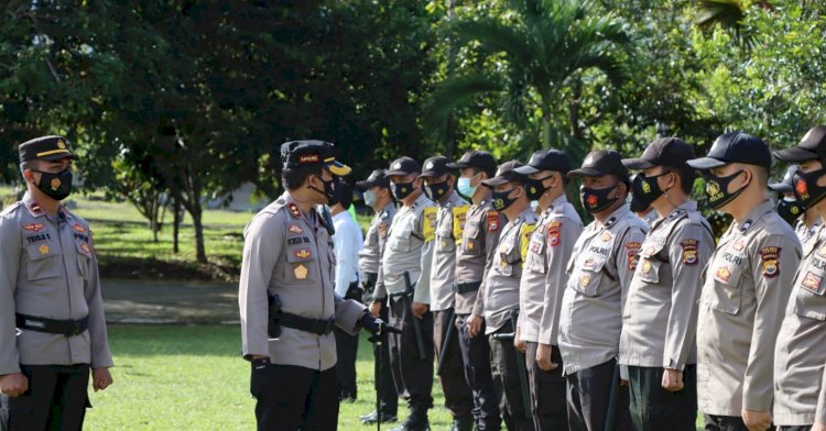 Apel Pergeseran Pasukan Personel Pengamanan Pilkades dan Logistik Pilkades/RMOLBengkulu