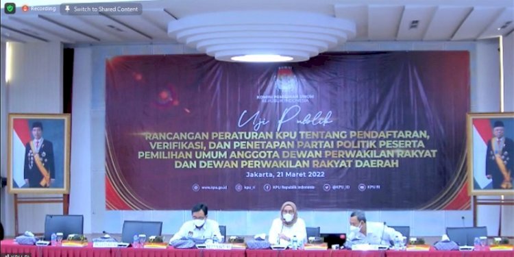 Uji Publik PKPU pendaftaran peserta Pemilu/ Repro