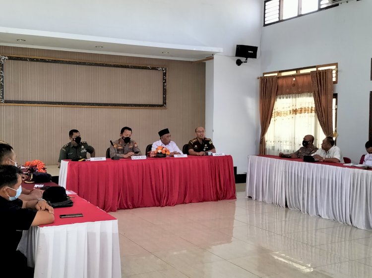 rapat Koordinasi dalam rangka pengamanan Idul Fitri 1443 H di Aula Mapolres Lebong, pada Rabu (20/4) kemarin sekitar pukul 10.17 WIB/RMOLBengkulu