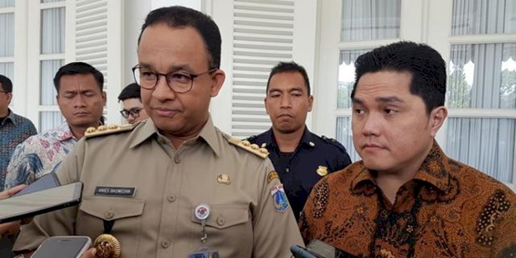 Gubernur DKI Jakarta dengan Menteri BUMN Erick Thohir dalam satu kesempatan/Net