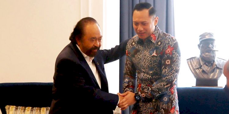 Ketua Umum NasDem Surya Paloh dan Ketua Umum Demokrat Agus Harimurti Yudhoyono/Net