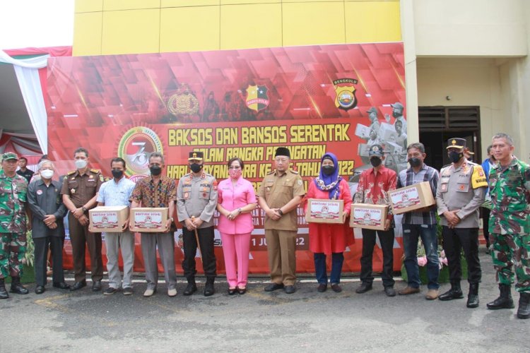 Bantuan Sosial ke beberapa lokasi yang ada di Kota Bengkulu yang dilepas langsung Kapolda Bengkulu/Ist