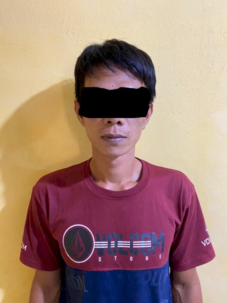 Ha (32) seorang Buruh Harian Lepas asal Kecamatan Merigi Kelindang Kabupaten Bengkulu Tengah saat diamankan/Polda