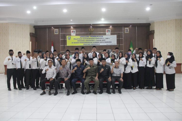 Pelatihan Kepemimpinan Pengawas (PKP) Swadana Angkatan II Tahun 2022, di Aula Rafflesia Badan Pengembangan Sumber Daya Manusia (BPSDM) Provinsi Bengkulu, Rabu (31/08)./MC
