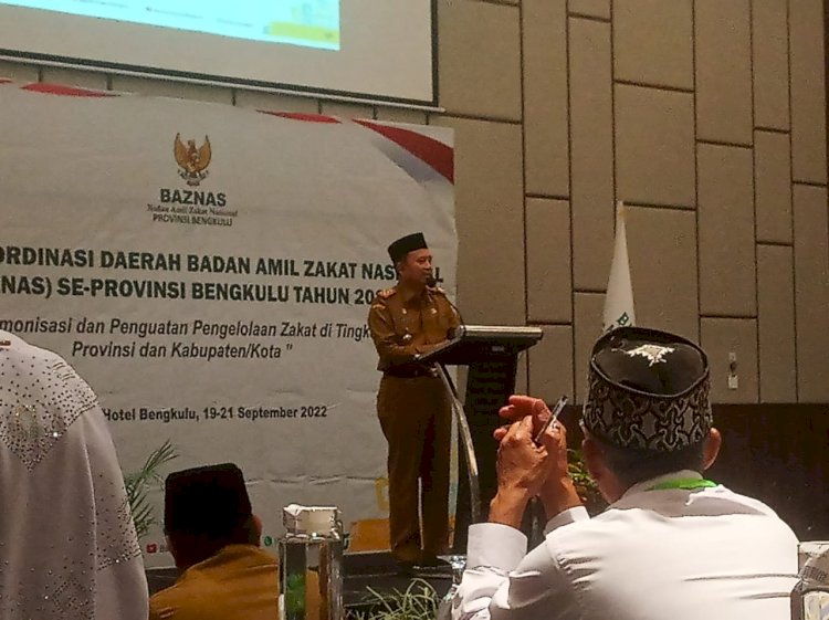Rapat Koordinasi Daerah Badan Amil Zakat Nasional (BAZNAS) se-Provinsi Bengkulu tahun 2022, di hotel ternama Kota Bengkulu, Senin (19/9)/MC