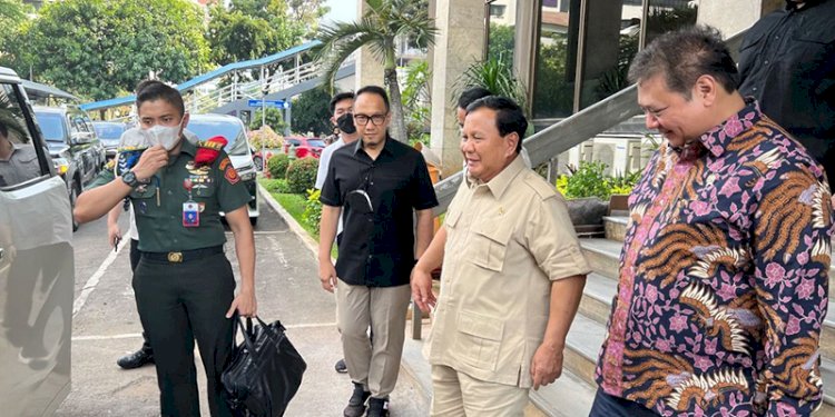 Prabowo Subianto menemui Airlangga Hartarto di Kantor Kemenko Perekonomian/Ist