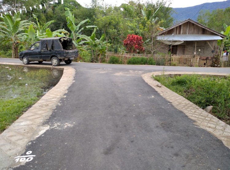 Tampak jalan mulus dilewati pengendara roda empat di Desa Bungin Kecamatan Bingin Kuning/RMOLBengkulu