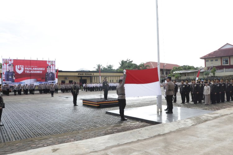 Kapolda Bengkulu Irjen Pol Drs. Agung Wicaksono, hari ini Kamis (10/11) memimpin pelaksanaan upacara peringatan hari pahlawan tahun 2022/PoldaBengkulu