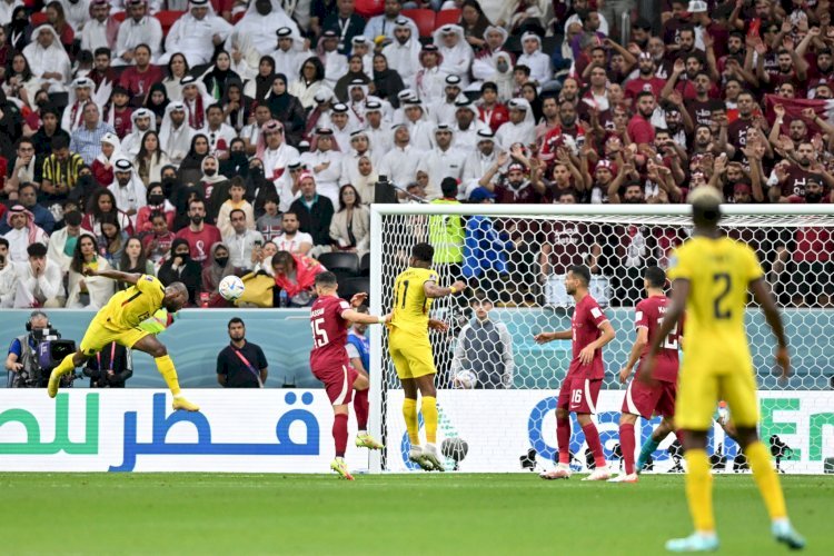 Sundulan Enner Valencia menjebol gawang Qatar di Piala Dunia 2022/net