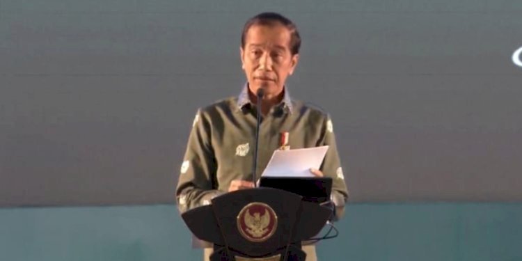 Presiden Joko Widodo menyampaikan pidato pada puncah HPN 2023 di Sumatera Utara/Ist