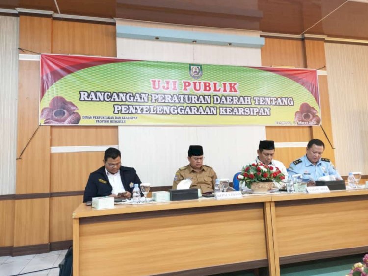 Dinas Perpustakaan dan Kearsipan Kabupaten Lebong mengikuti uji Publik Rancangan Peraturan Daerah (Raperda) tentang Penyelenggaraan Kearsipan/RMOLBengkulu
