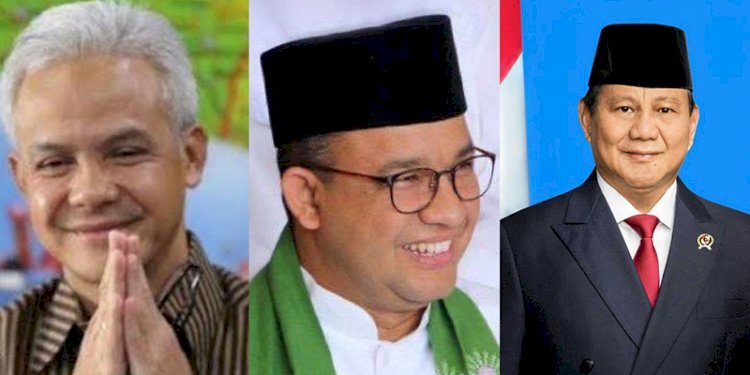 Kolase Ganjar Pranowo, Anies Baswedan, dan Prabowo Subianto/Net