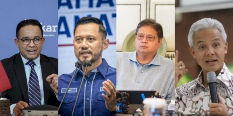 Kolase Anies Baswedan, Agus Harimurti Yudhoyono, Airlangga Hartarto, Ganjar Pranowo/Repro