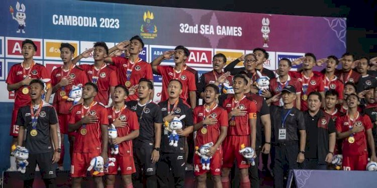 Tim U-22 Indonesia saat berhasil meraih emas SEA Games Kamboja/Net