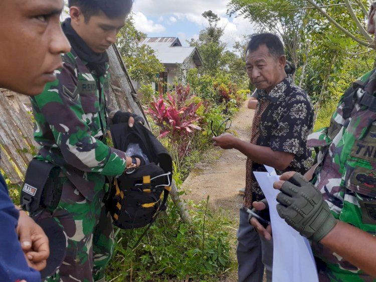Tampak tim Topdam II Sriwijaya saat melaksanakan survei batas wilayah/Ist