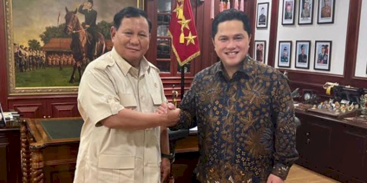 Prabowo Subianto bersama Erick Thohir/Net