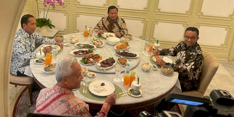 Tiga bacapres memenuhi undangan makan siang dari Presiden Joko Widodo di Istana, Senin (30/10)/Ist