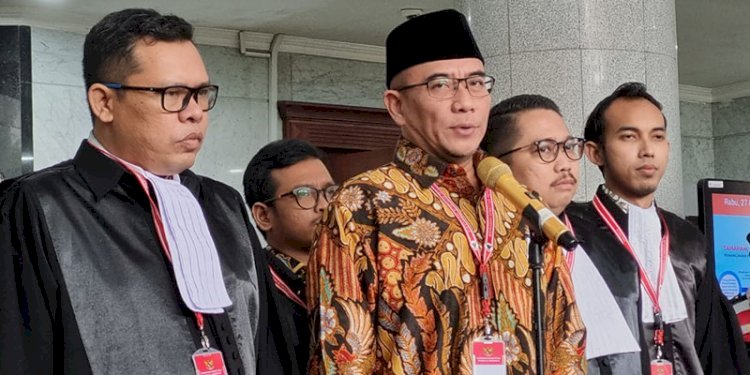 Ketua KPU RI, Hasyim Asyari, saat menghadiri sidang sengketa Pilpres 2024 di Gedung Mahkamah Konstitusi, Rabu (27/3)/RMOL